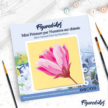 Carica l'immagine nel visualizzatore di Gallery, Mini Kit da Dipingere con i Numeri 20x20cm con cornice Fiore rosa