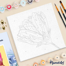Carica l'immagine nel visualizzatore di Gallery, Mini Kit da Dipingere con i Numeri 20x20cm con cornice Fiore rosa