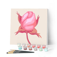 Carica l'immagine nel visualizzatore di Gallery, Mini Kit da Dipingere con i Numeri 20x20cm con cornice Bocciolo di rosa