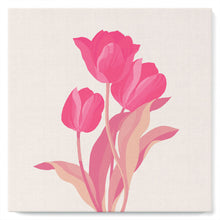Carica l'immagine nel visualizzatore di Gallery, Mini Kit da Dipingere con i Numeri 20x20cm con cornice 3 tulipani rosa