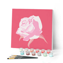Carica l'immagine nel visualizzatore di Gallery, Mini Kit da Dipingere con i Numeri 20x20cm con cornice Corolla di rosa