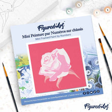 Carica l'immagine nel visualizzatore di Gallery, Mini Kit da Dipingere con i Numeri 20x20cm con cornice Corolla di rosa