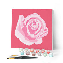Carica l'immagine nel visualizzatore di Gallery, Mini Kit da Dipingere con i Numeri 20x20cm con cornice Corolla di rosa 2