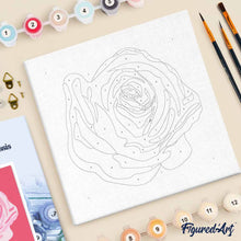 Carica l'immagine nel visualizzatore di Gallery, Mini Kit da Dipingere con i Numeri 20x20cm con cornice Corolla di rosa 2