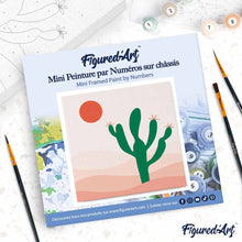 Carica l'immagine nel visualizzatore di Gallery, Mini Kit da Dipingere con i Numeri 20x20cm con cornice Cactus
