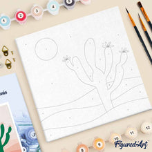 Carica l'immagine nel visualizzatore di Gallery, Mini Kit da Dipingere con i Numeri 20x20cm con cornice Cactus