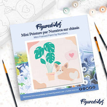 Carica l'immagine nel visualizzatore di Gallery, Mini Kit da Dipingere con i Numeri 20x20cm con cornice Cagnolino innamorato