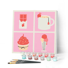 Carica l'immagine nel visualizzatore di Gallery, Mini Kit da Dipingere con i Numeri 20x20cm con cornice Prelibatezze