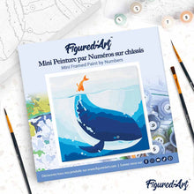 Carica l'immagine nel visualizzatore di Gallery, Mini Kit da Dipingere con i Numeri 20x20cm con cornice Balena Blu