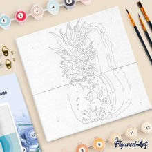 Carica l'immagine nel visualizzatore di Gallery, Mini Kit da Dipingere con i Numeri 20x20cm con cornice Ananas