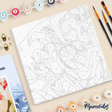 Carica l'immagine nel visualizzatore di Gallery, Mini Kit da Dipingere con i Numeri 20x20cm con cornice Petali di tulipano