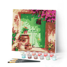 Carica l'immagine nel visualizzatore di Gallery, Mini Kit da Dipingere con i Numeri 20x20cm con cornice Ingresso fiorito