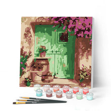 Carica l'immagine nel visualizzatore di Gallery, Mini Kit da Dipingere con i Numeri 20x20cm con cornice Ingresso fiorito