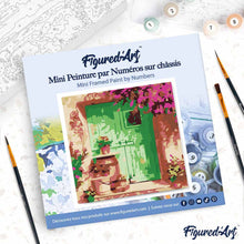 Carica l'immagine nel visualizzatore di Gallery, Mini Kit da Dipingere con i Numeri 20x20cm con cornice Ingresso fiorito