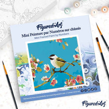 Carica l'immagine nel visualizzatore di Gallery, Mini Kit da Dipingere con i Numeri 20x20cm con cornice Sul ramo fiorito