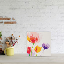 Carica l'immagine nel visualizzatore di Gallery, Mini Kit da Dipingere con i Numeri 20x20cm con cornice Petali colorati