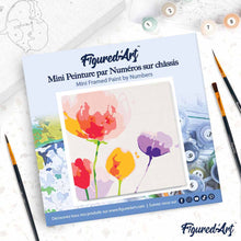 Carica l'immagine nel visualizzatore di Gallery, Mini Kit da Dipingere con i Numeri 20x20cm con cornice Petali colorati
