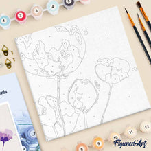 Carica l'immagine nel visualizzatore di Gallery, Mini Kit da Dipingere con i Numeri 20x20cm con cornice Petali colorati