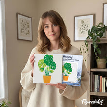 Carica l'immagine nel visualizzatore di Gallery, Mini Kit da Dipingere con i Numeri 20x20cm con cornice Monstera in vaso