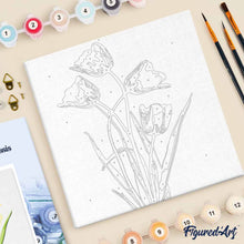 Carica l'immagine nel visualizzatore di Gallery, Mini Kit da Dipingere con i Numeri 20x20cm con cornice Bei fiori gialli