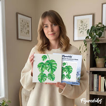 Carica l'immagine nel visualizzatore di Gallery, Mini Kit da Dipingere con i Numeri 20x20cm con cornice Le foglie di Monstera