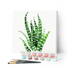 Carica l'immagine nel visualizzatore di Gallery, Mini Kit da Dipingere con i Numeri 20x20cm con cornice Sansevieria