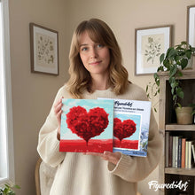 Carica l'immagine nel visualizzatore di Gallery, Mini Kit da Dipingere con i Numeri 20x20cm con cornice Heart Red Tree