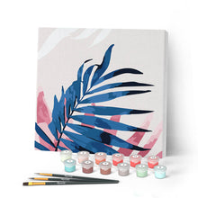 Carica l'immagine nel visualizzatore di Gallery, Mini Kit da Dipingere con i Numeri 20x20cm con cornice Foglia di palma areca