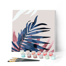 Carica l'immagine nel visualizzatore di Gallery, Mini Kit da Dipingere con i Numeri 20x20cm con cornice Foglia di palma areca