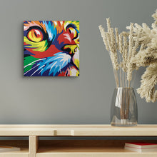 Carica l'immagine nel visualizzatore di Gallery, Mini Kit da Dipingere con i Numeri 20x20cm con cornice Felino Pop Art