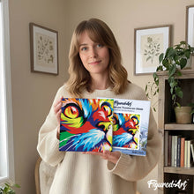 Carica l'immagine nel visualizzatore di Gallery, Mini Kit da Dipingere con i Numeri 20x20cm con cornice Felino Pop Art