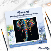 Carica l'immagine nel visualizzatore di Gallery, Mini Kit da Dipingere con i Numeri 20x20cm con cornice Elefante