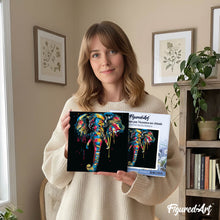 Carica l'immagine nel visualizzatore di Gallery, Mini Kit da Dipingere con i Numeri 20x20cm con cornice Elefante