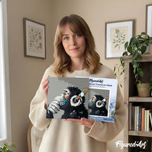 Carica l'immagine nel visualizzatore di Gallery, Mini Kit da Dipingere con i Numeri 20x20cm con cornice Scimmia con le cuffie