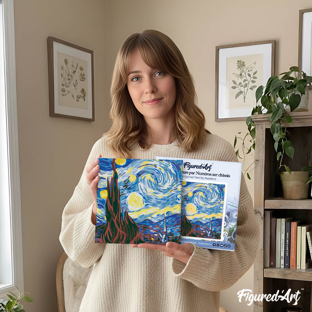 Artnapi Dipingere con i numeri, kit per adulti per bambini con cornice 40 x 50 cm (notte stellata sul Rhone Van Gogh) – Dipinto ad olio su tela – Anti-stress Artnapi Dipingere con i numeri, kit per adulti per bambini con cornice 40 x 50 cm (notte stellata sul Rhone Van Gogh) – Dipinto ad olio su tela – Anti-stress