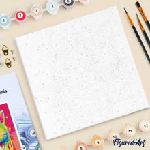 Carica l'immagine nel visualizzatore di Gallery, Mini Kit da Dipingere con i Numeri 20x20cm con cornice Gatto Pop Art Astratto