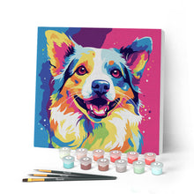 Carica l'immagine nel visualizzatore di Gallery, Mini Kit da Dipingere con i Numeri con cornice Cane Pop Art Astratto