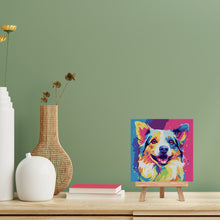 Carica l'immagine nel visualizzatore di Gallery, Mini Kit da Dipingere con i Numeri 20x20cm con cornice Cane Pop Art Astratto