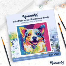 Carica l'immagine nel visualizzatore di Gallery, Mini Kit da Dipingere con i Numeri 20x20cm con cornice Cane Pop Art Astratto