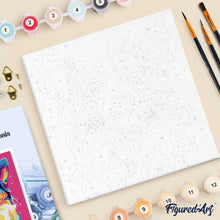 Carica l'immagine nel visualizzatore di Gallery, Mini Kit da Dipingere con i Numeri 20x20cm con cornice Cane Pop Art Astratto
