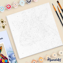 Carica l'immagine nel visualizzatore di Gallery, Mini Kit da Dipingere con i Numeri 20x20cm con cornice Giraffa Pop Art Astratta