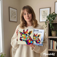 Carica l'immagine nel visualizzatore di Gallery, Mini Kit da Dipingere con i Numeri 20x20cm con cornice Giraffa Pop Art Astratta