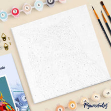 Carica l'immagine nel visualizzatore di Gallery, Mini Kit da Dipingere con i Numeri 20x20cm con cornice Gufo Pop Art Astratto