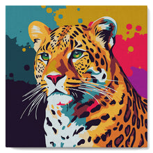 Carica l'immagine nel visualizzatore di Gallery, Mini Kit da Dipingere con i Numeri 20x20cm con cornice Leopardo Pop Art Astratto