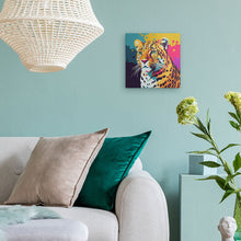 Carica l'immagine nel visualizzatore di Gallery, Mini Kit da Dipingere con i Numeri 20x20cm con cornice Leopardo Pop Art Astratto