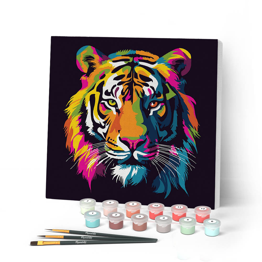 GOUGOUFAFA Pittura Con I Numeri Per Bambini: Kit Creativo Con Cornice 20x30 Cm. Colori Acrilici Sicuri E Pennelli. Idea Regalo Educativa Fai Da Te Per Stimolare La Creatività.