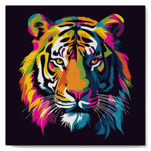 Carica l'immagine nel visualizzatore di Gallery, Mini Kit da Dipingere con i Numeri 20x20cm con cornice Tigre Pop Art Astratta