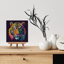 Carica l'immagine nel visualizzatore di Gallery, Mini Kit da Dipingere con i Numeri 20x20cm con cornice Tigre Pop Art Astratta