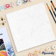 Carica l'immagine nel visualizzatore di Gallery, Mini Kit da Dipingere con i Numeri 20x20cm con cornice Fenicottero Pop Art Astratto