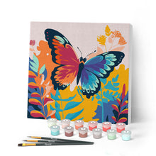 Carica l'immagine nel visualizzatore di Gallery, Mini Kit da Dipingere con i Numeri con cornice Farfalla Tropicale